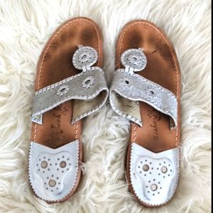 Jack Rogers Silver Glitter Sandals